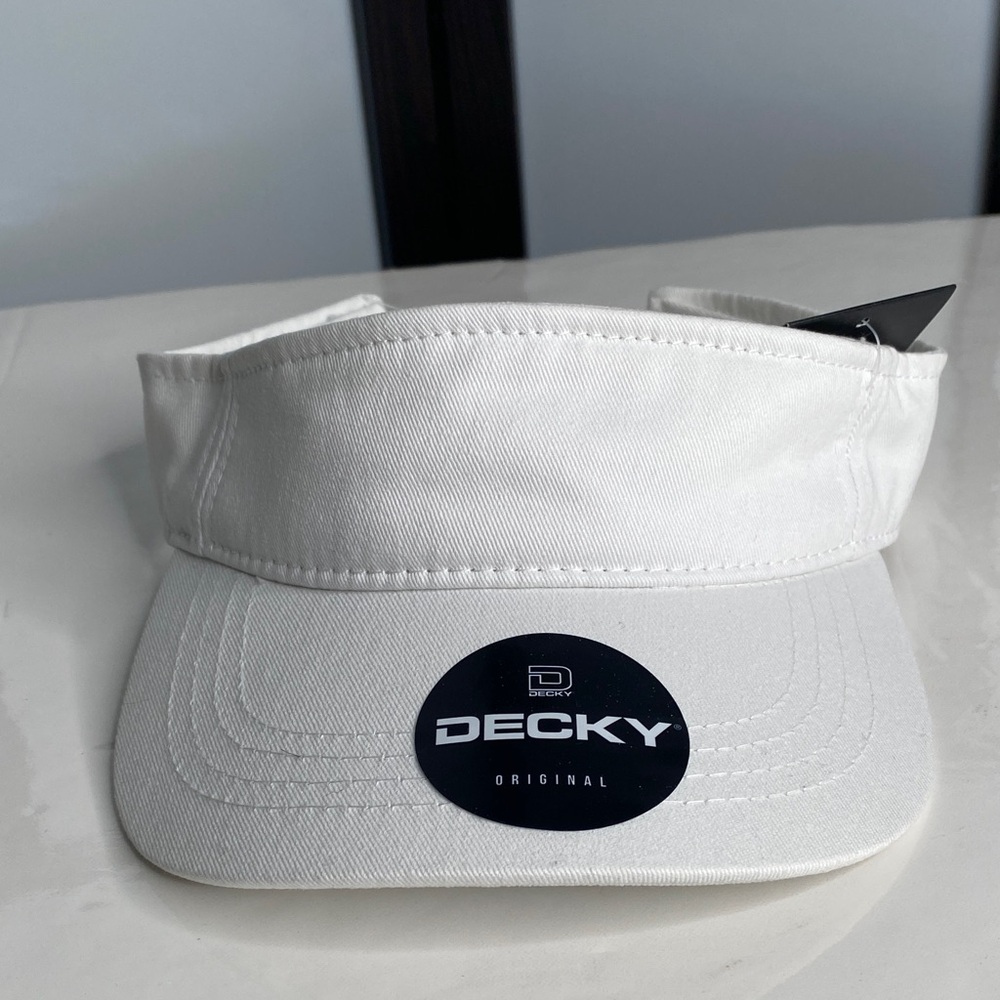 DECKY Original White Visor Hat Extendable Velcro Unisex